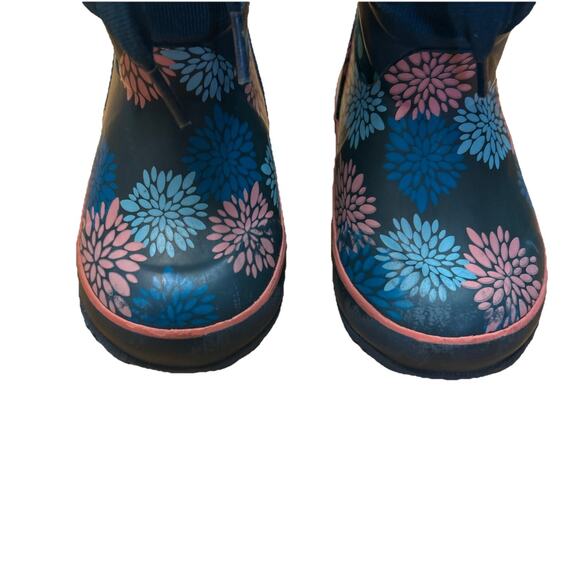Bogs Little Girl 9 Boot Rubber Blue Casey Lace Up Waterproof Winter Snow Toddler - Picture 3 of 8
